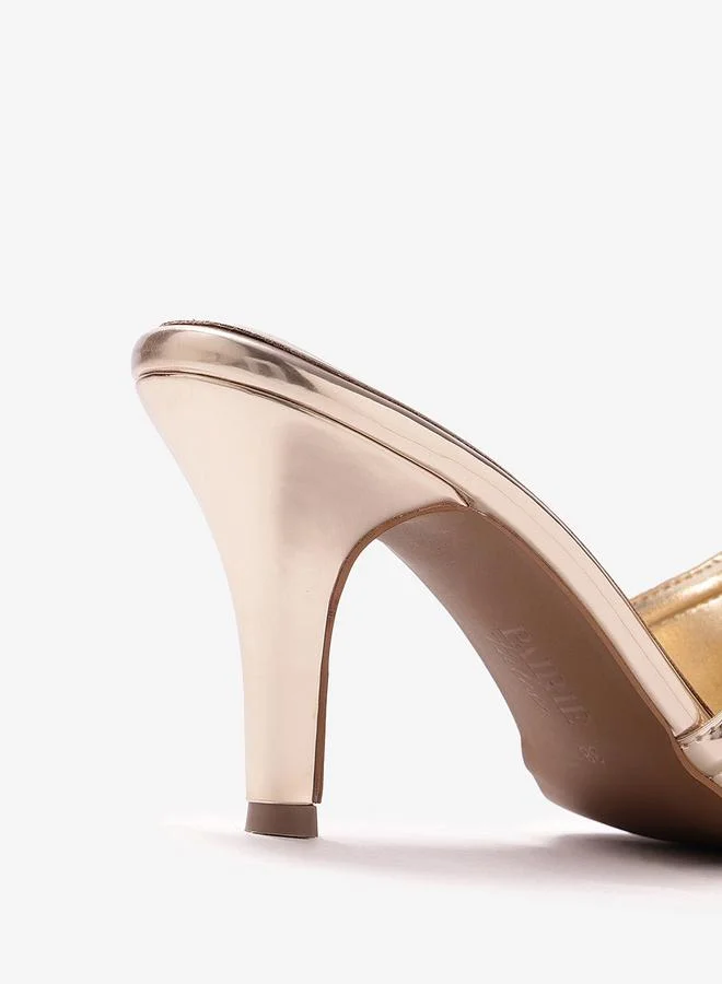 حكايات الأزواج حذاء مول بكعب عالي ذهبي معدني